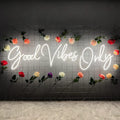 Large Good Vibes Only Neon Sign Wall Decor - Warm White LED