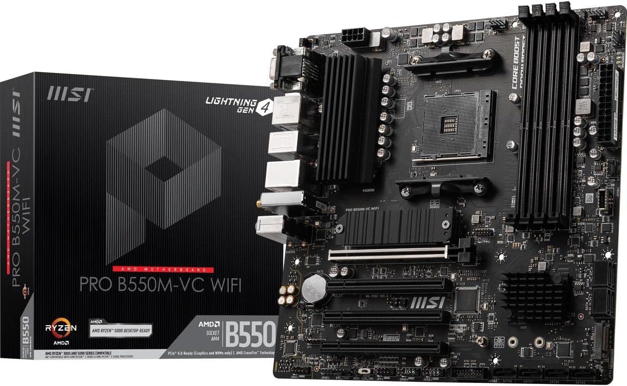 MSI PRO B550M-VC WiFi Motherboard for AMD Ryzen 5000 Series