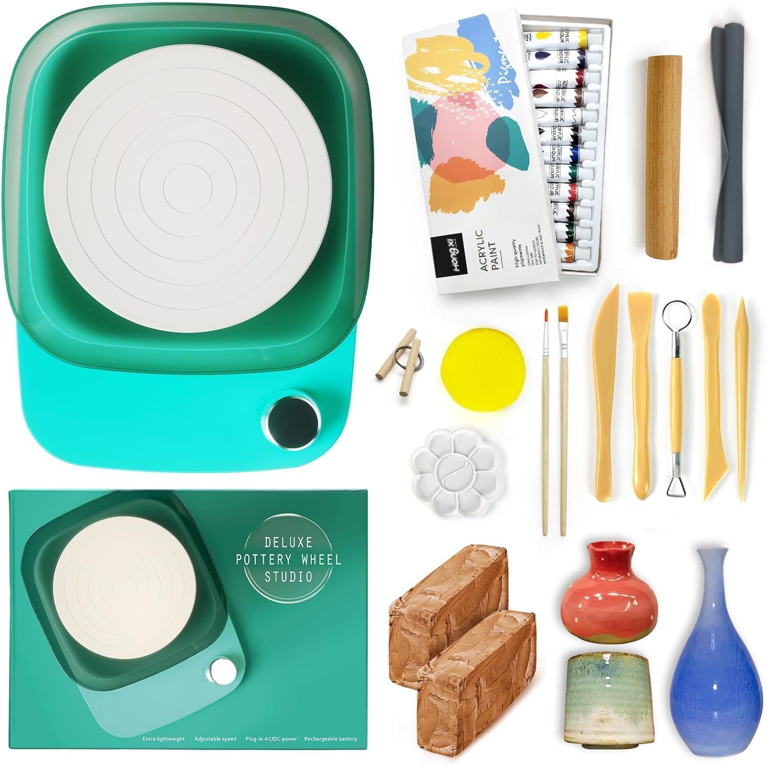 Pottery Wheel for Beginners - 6in Variable Speed Tool Kit