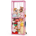 Stuffed Animal Zoo Storage Organizer Shelf for Plush Toys - Pink