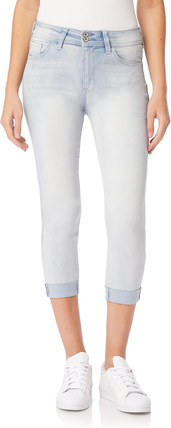 WallFlower Women's Ultra Crop Mid-Rise Jeans for Every Body