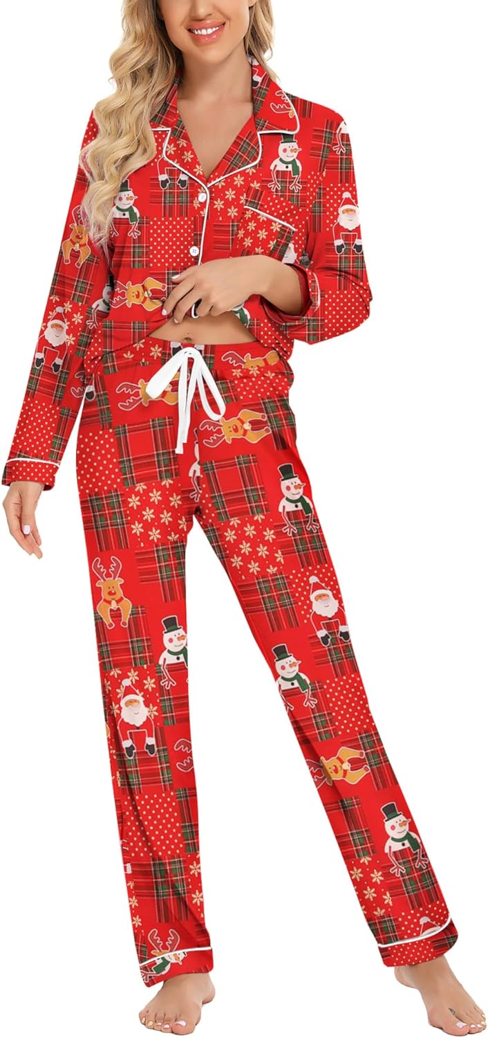 Leikar Button Up Pajama Set for Women - Soft and Comfortable PJs