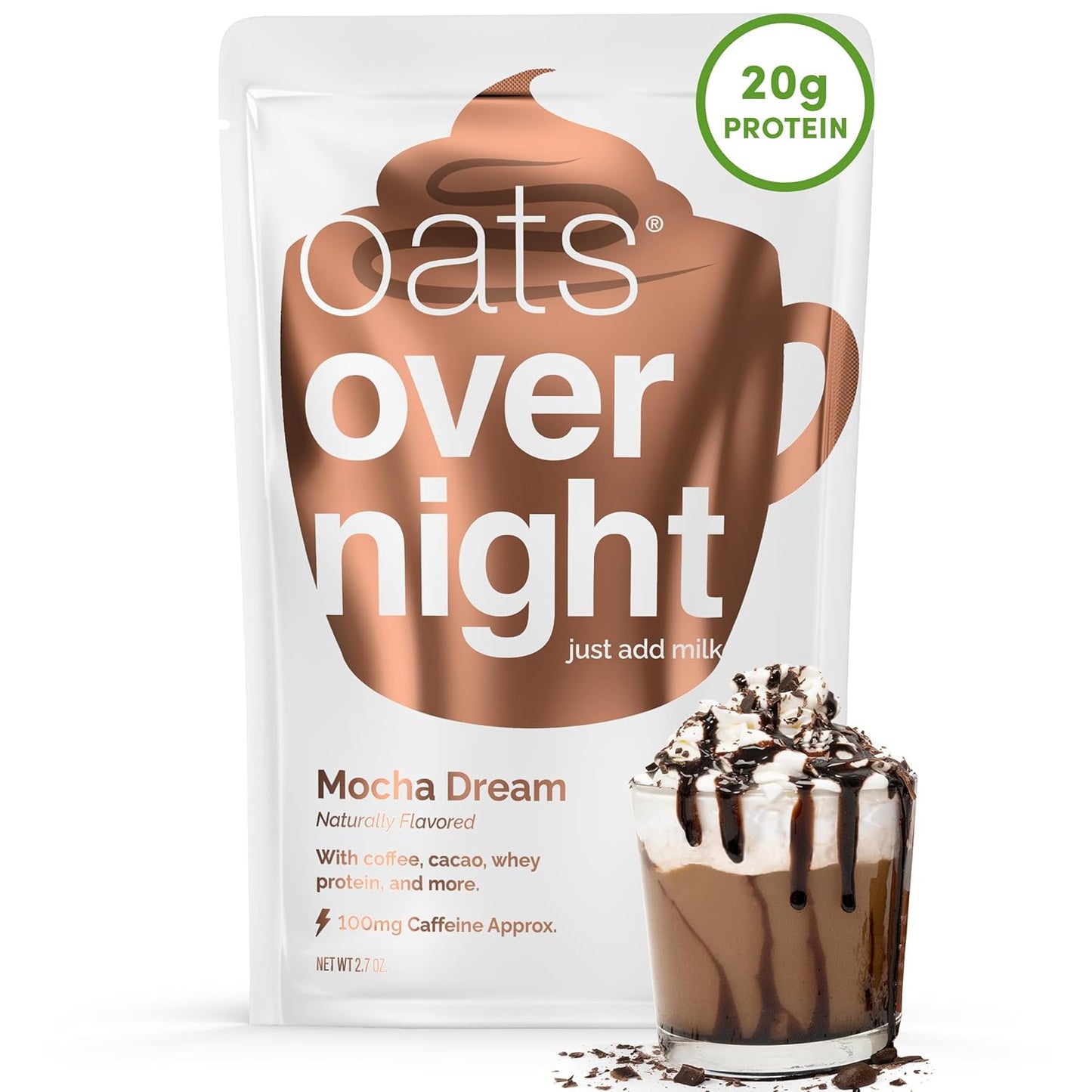 Oats Overnight Mocha Dream Breakfast Shake - 20g Protein & Fiber
