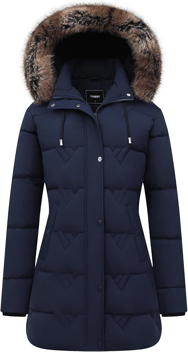 Women's Winter Coat Waterproof Long Insulated Parka for Comfort