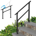 Wrought Iron Handrails for Outdoor Steps - Durable Exterior Stair Rail