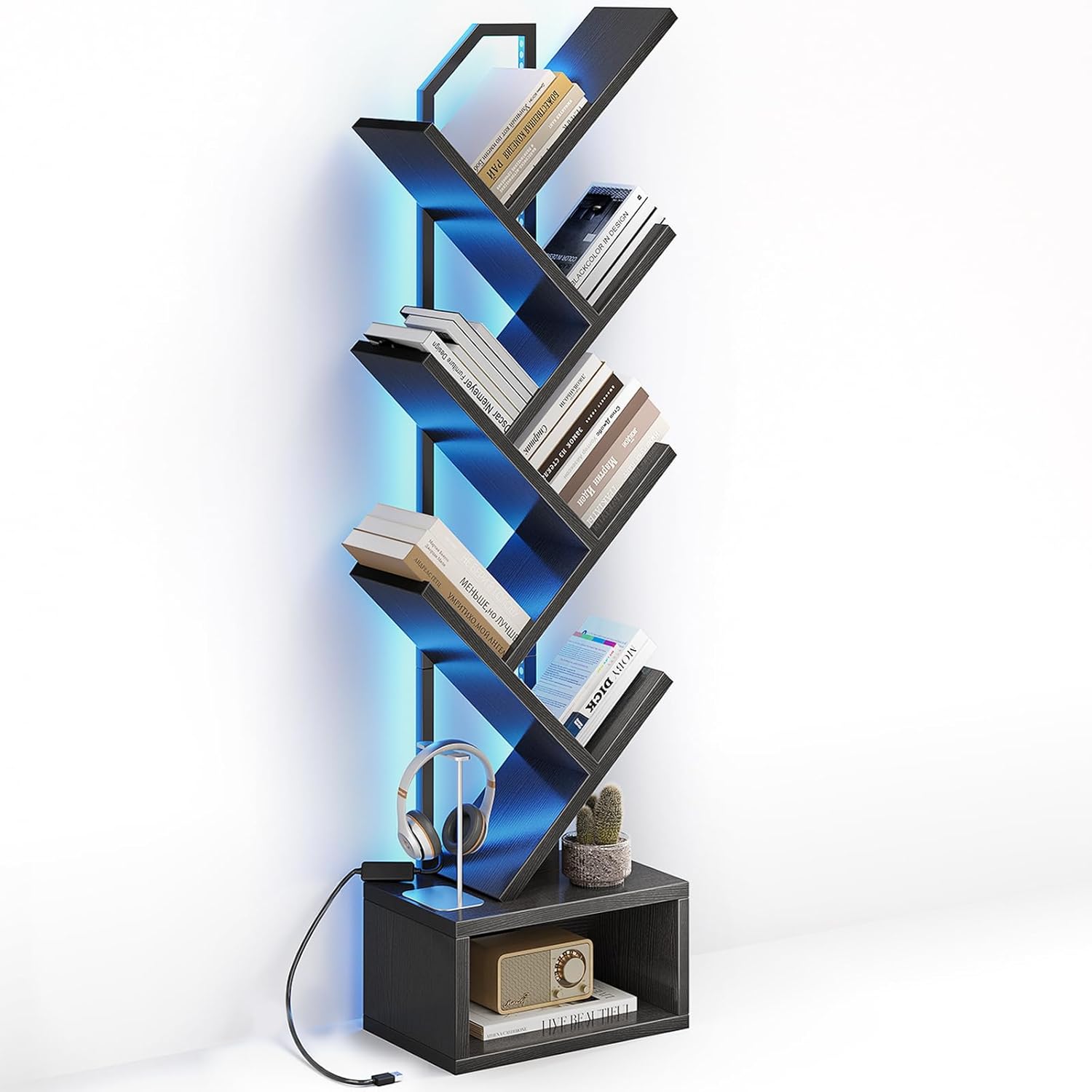 Casaottima 6-Tier Tree Bookshelf for Stylish Home Organization