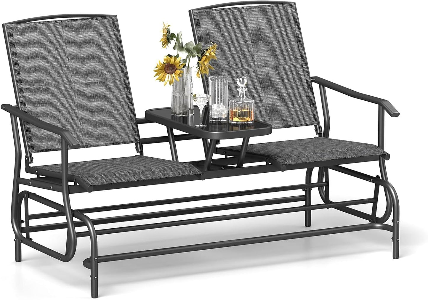 Tangkula 2 Person Swing Glider Chair for Outdoor Relaxation