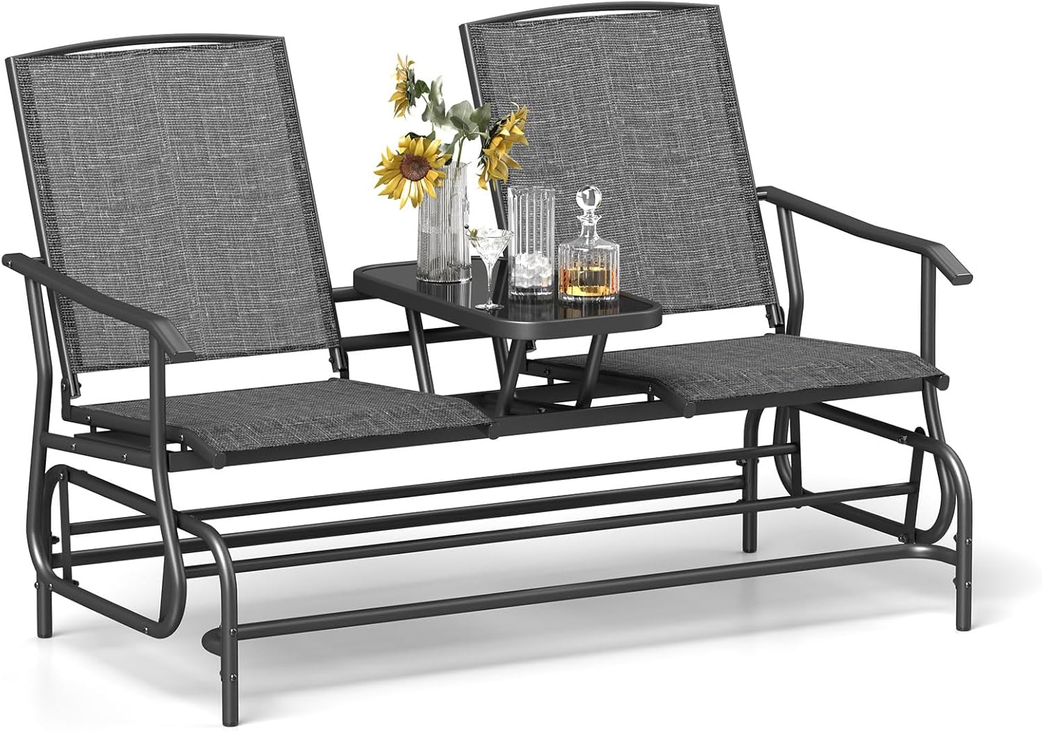 Tangkula 2 Person Swing Glider Chair for Outdoor Relaxation