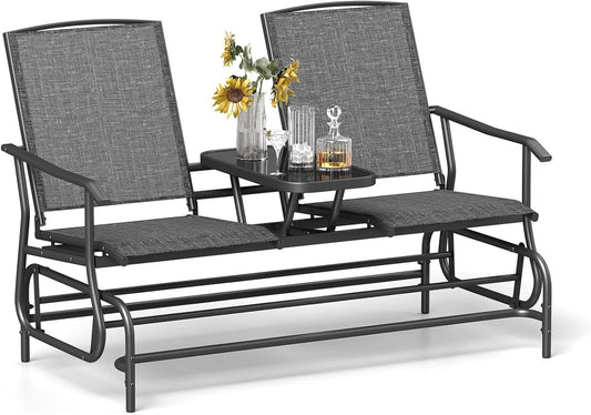 Tangkula 2 Person Swing Glider Chair for Outdoor Relaxation