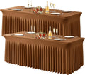 Brown Spandex Table Clothes for 8 ft Rectangle Tables - Wrinkle Free