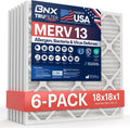 BNX TruFilter 18x18x1 Air Filter MERV 13 for Allergies & More