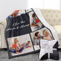 Custom Sherpa Fleece Blanket with Photos & Text - Cozy Personalized