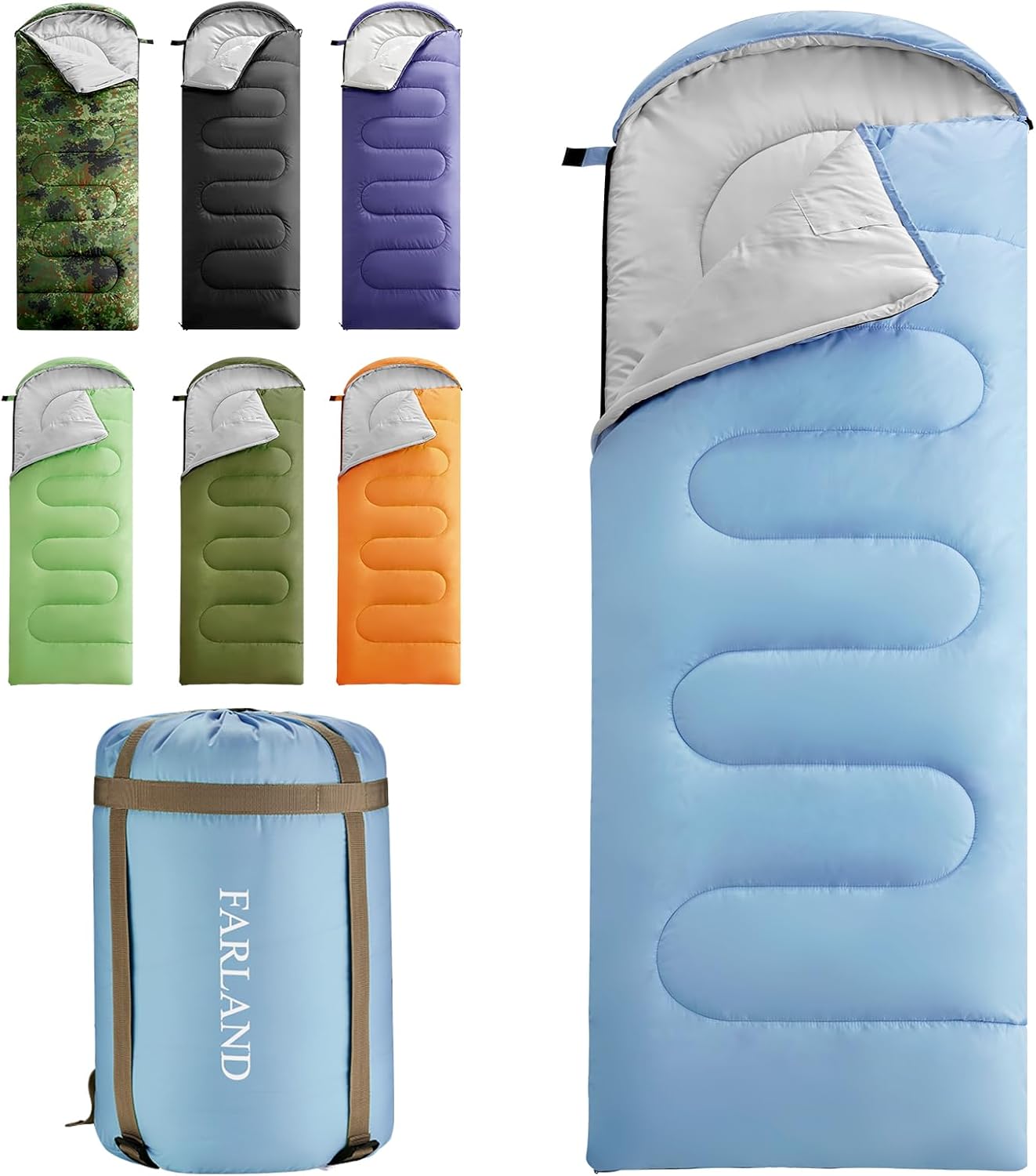 FARLAND Sleeping Bags 30F for Adults Teens Kids Lightweight