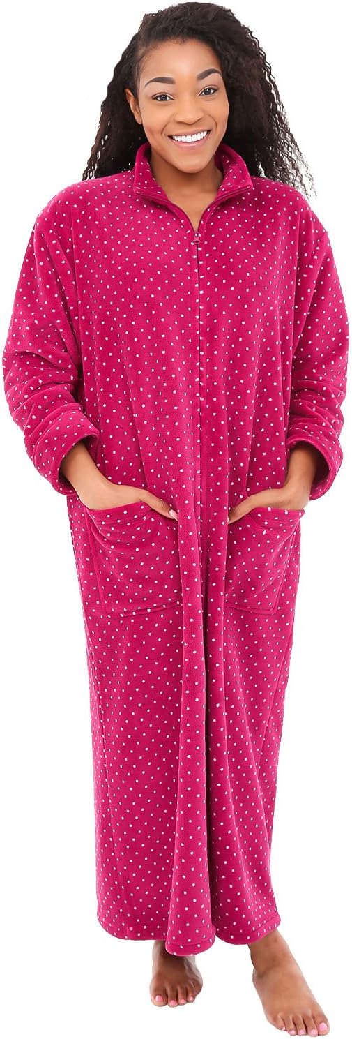 Plush Zipper Robes for Plus Size Women by Alexander Del Rossa