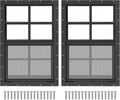 18 in x 27 in Black Flush Mount Shed Window 2-Pack - Durable Sliding