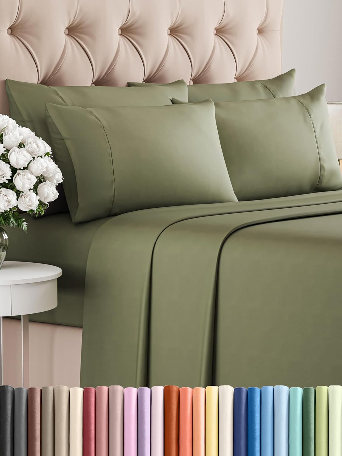 King 6 Piece Sheet Set - Ultra-Soft Cooling Bedding Luxury