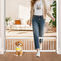 Short Dog Gate 14 in Tall Adjustable 16.5-44 in - Low Step-Over Safety