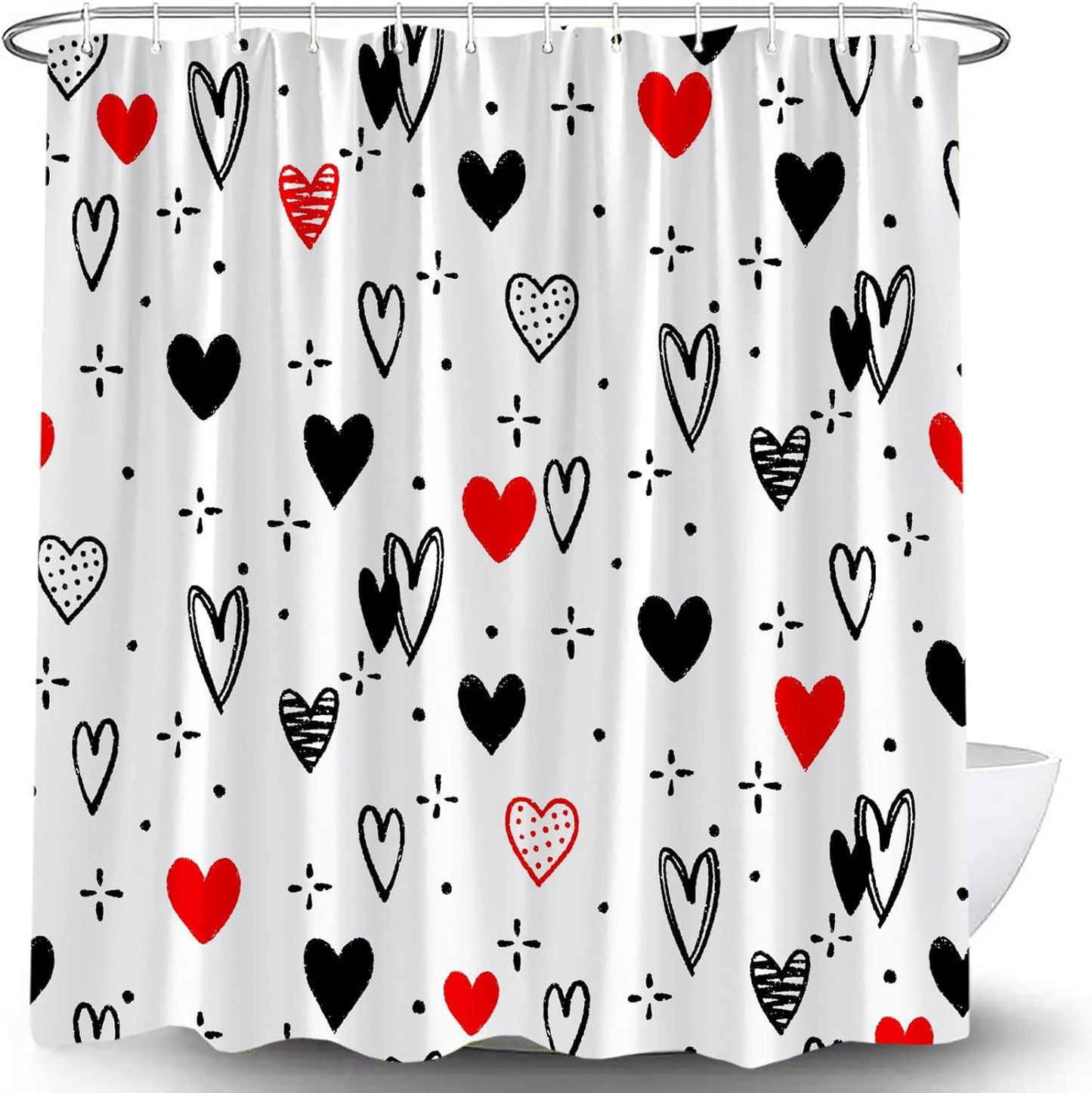 Romantic Valentine's Shower Curtain - Love & Modern Design!