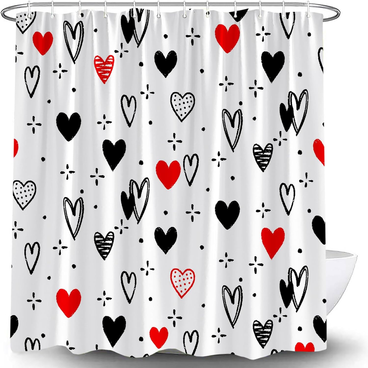 Romantic Valentine's Shower Curtain - Love & Modern Design!