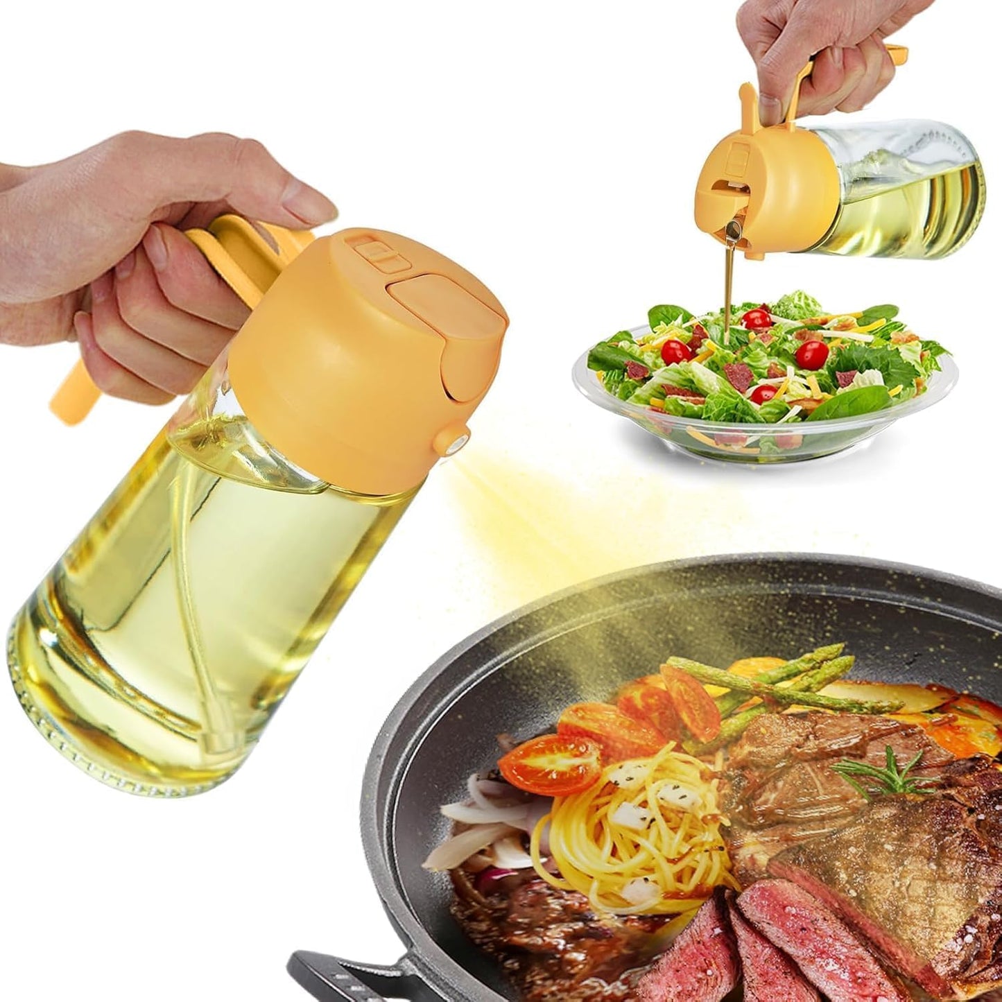 2-In-1 16oz Glass Oil Sprayer - Easy Cooking & Pouring