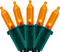 Orange LED Christmas Lights 200 Count, 66 ft - Long Commercial Grade