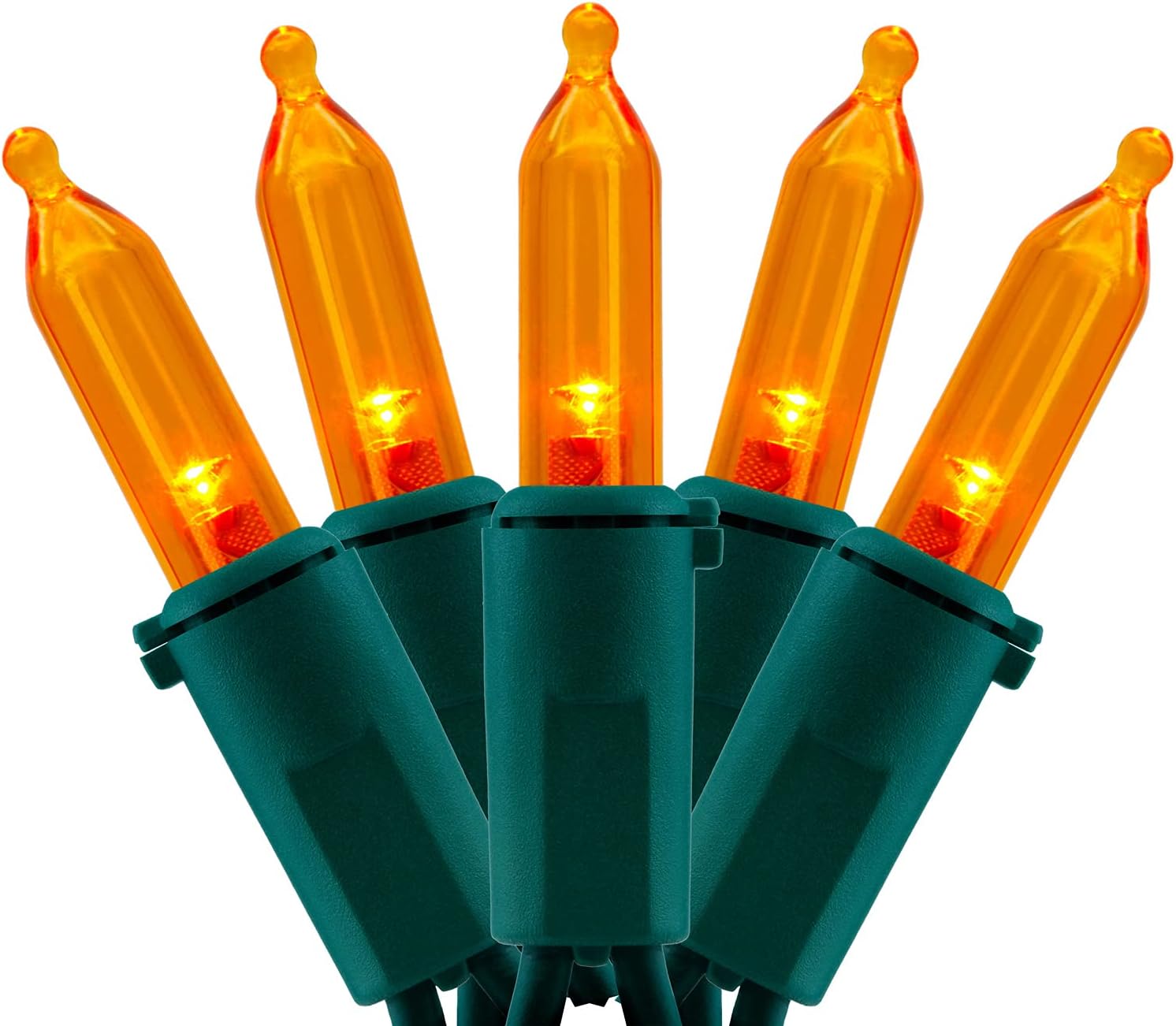 YULETIME 200 Count Orange LED Christmas Lights for Holiday Decor