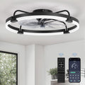 LEDIARY 24ft Low Profile Ceiling Fan with Light - Quiet Flush Mount