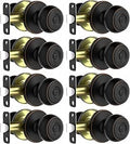 Bronze Door Knobs Interior Privacy (8 Pack) - Oil-Rubbed Bronze