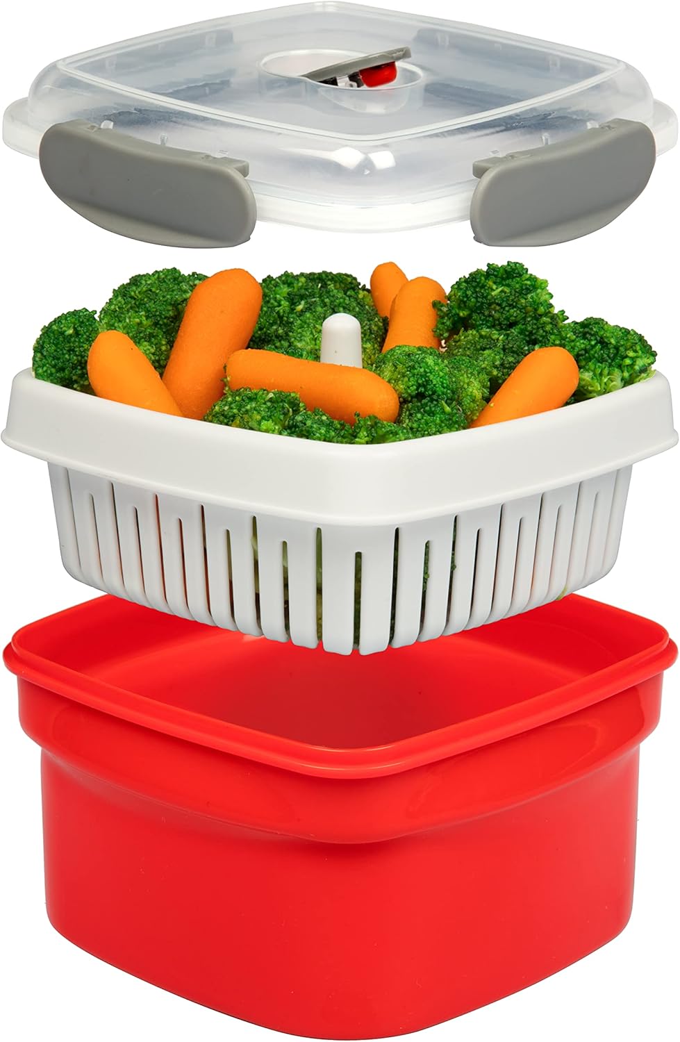 BPA-Free Microwave Steamer Set | Locking Steam Vent Lid | 1.3L Cap