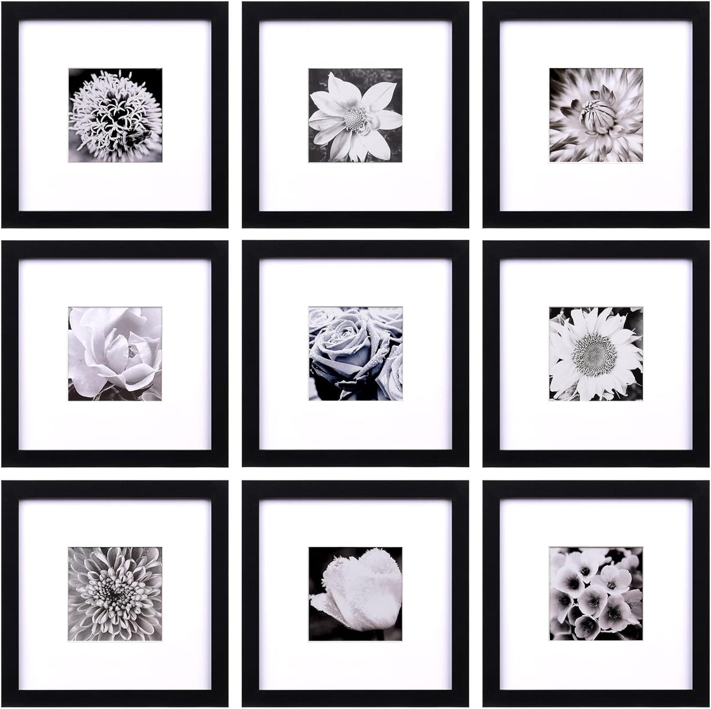 Yaetm 8x8 Picture Frames Set of 9 for Stunning Displays