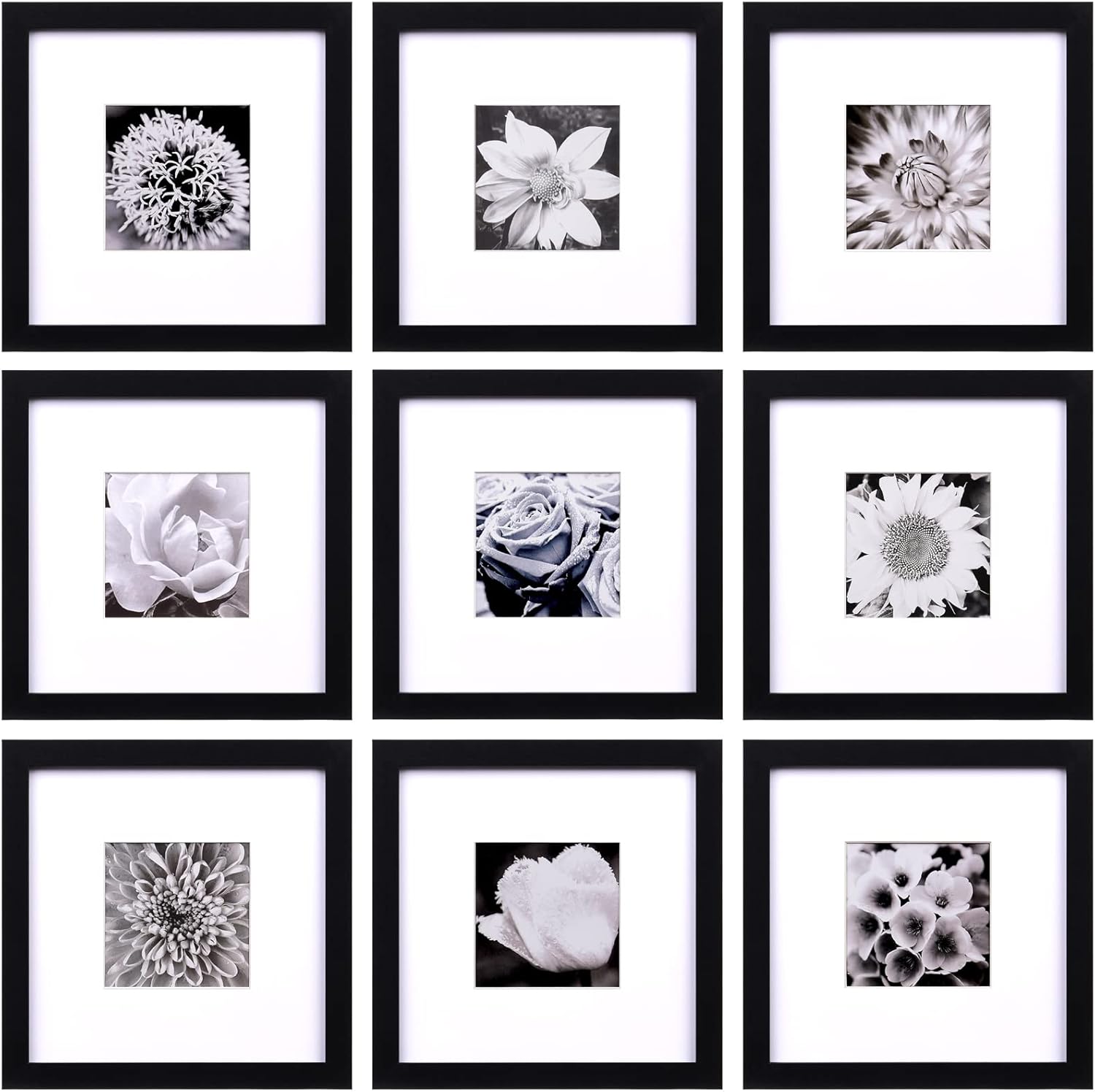 Yaetm 8x8 Picture Frames Set of 9 for Stunning Displays