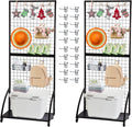 Grid Wall Panels Display Rack 2-Pack 2.5ft x 6ft - Portable Retail