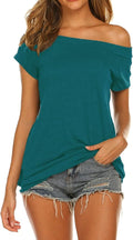 Off The Shoulder Tops Summer Casual Short Sleeve T Shirts - Breezy Fit