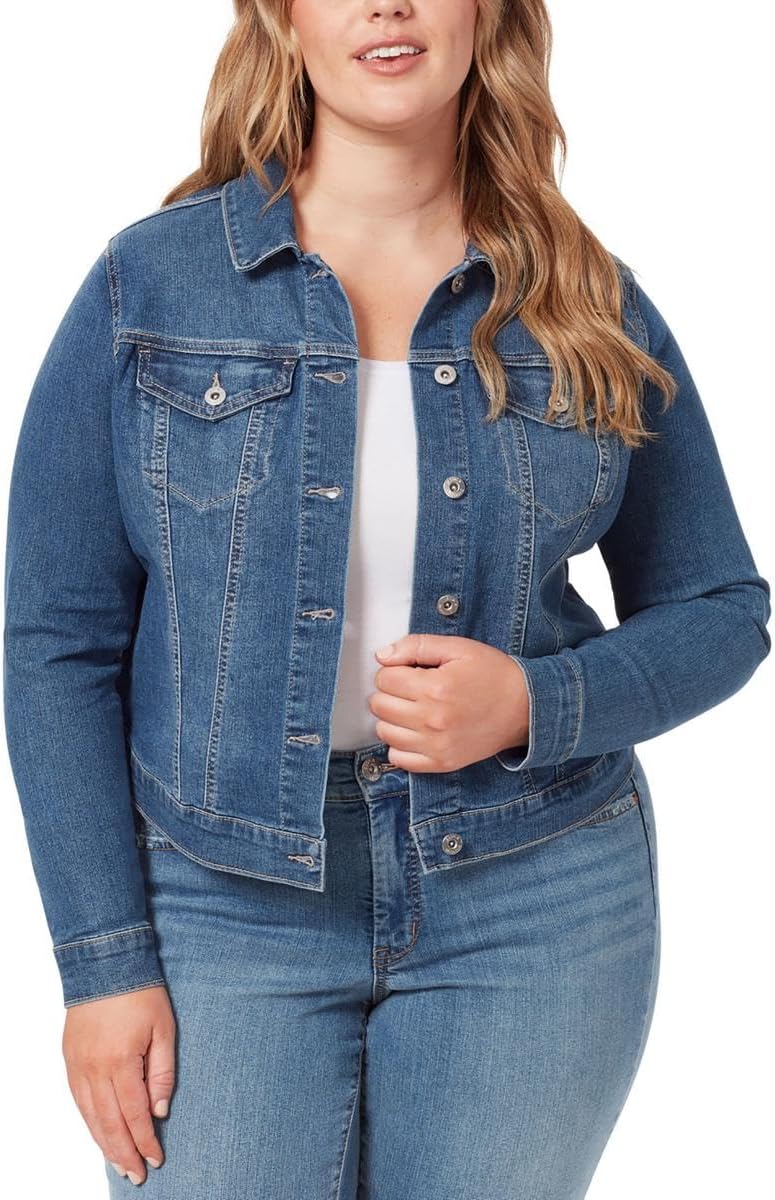 Jessica Simpson Womens Plus Denim Stretch Jacket for Every Occasion