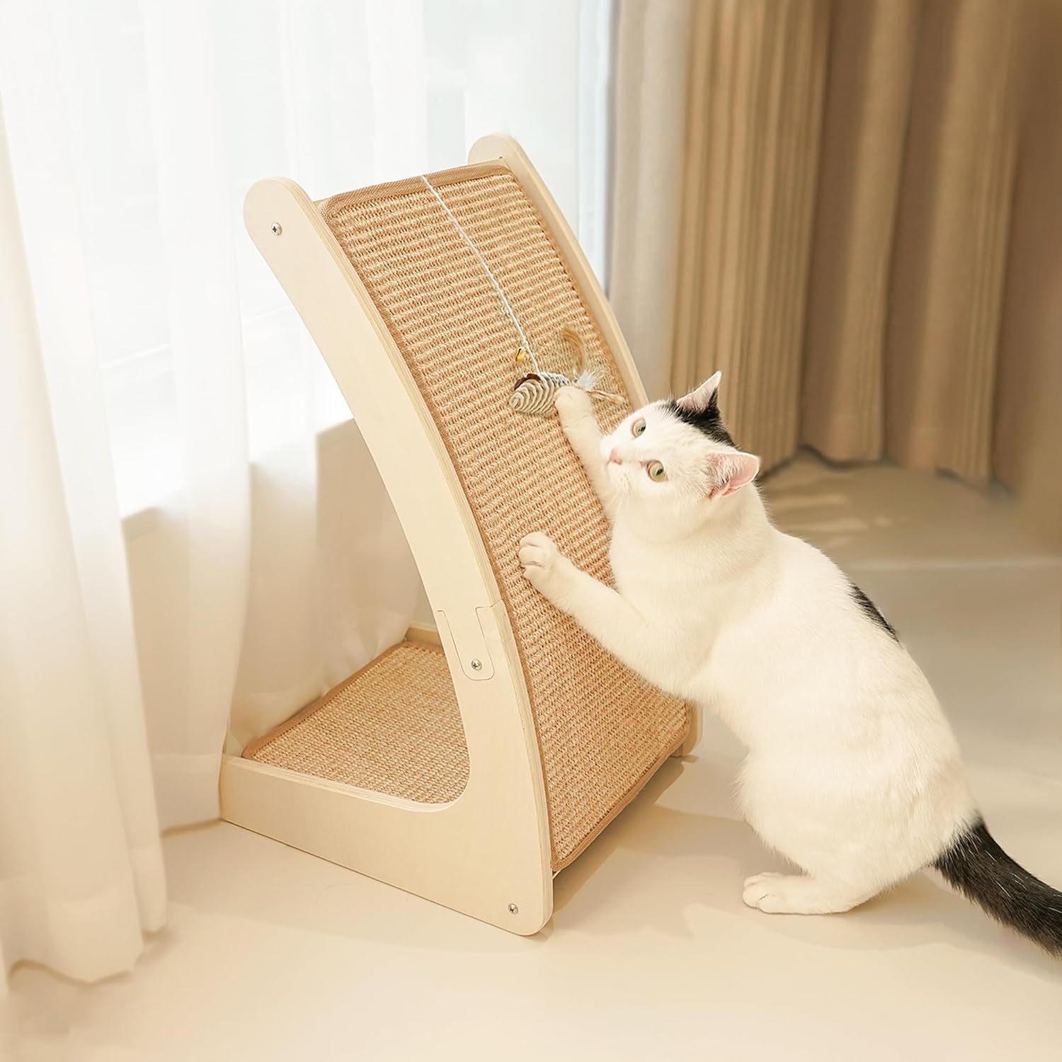 PETKARAY Cat Scratcher - Curved Sisal Scratching Board for Kitties