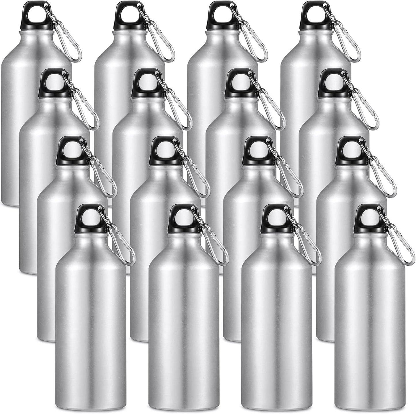 16 Pack Aluminum Water Bottles 20 Oz for Gym and Travel
