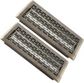 4x12 in Floor Vents 2 Pack Antique Brass - Walkable Heavy Duty Steel
