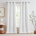 White Linen Textured Curtains 108 in 2 Panels - Light Filtering