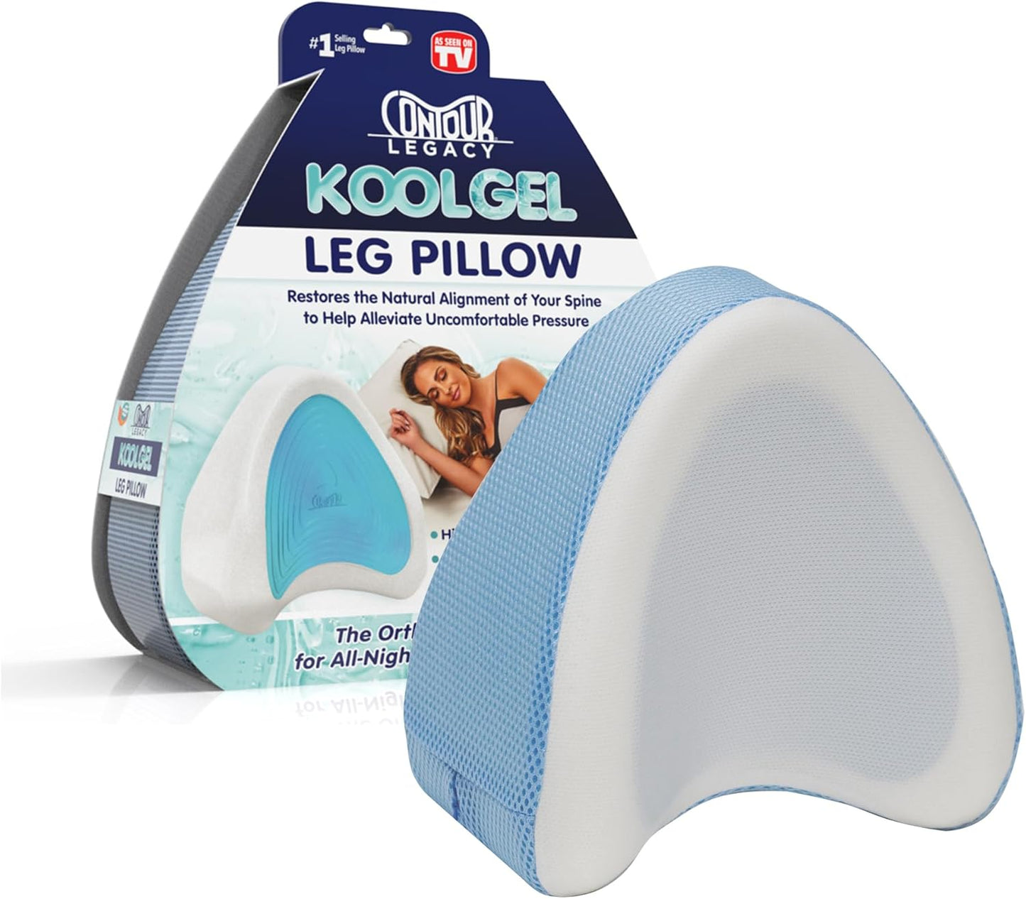 Contour Legacy Cool Leg & Knee Foam Support Pillow for Comfort