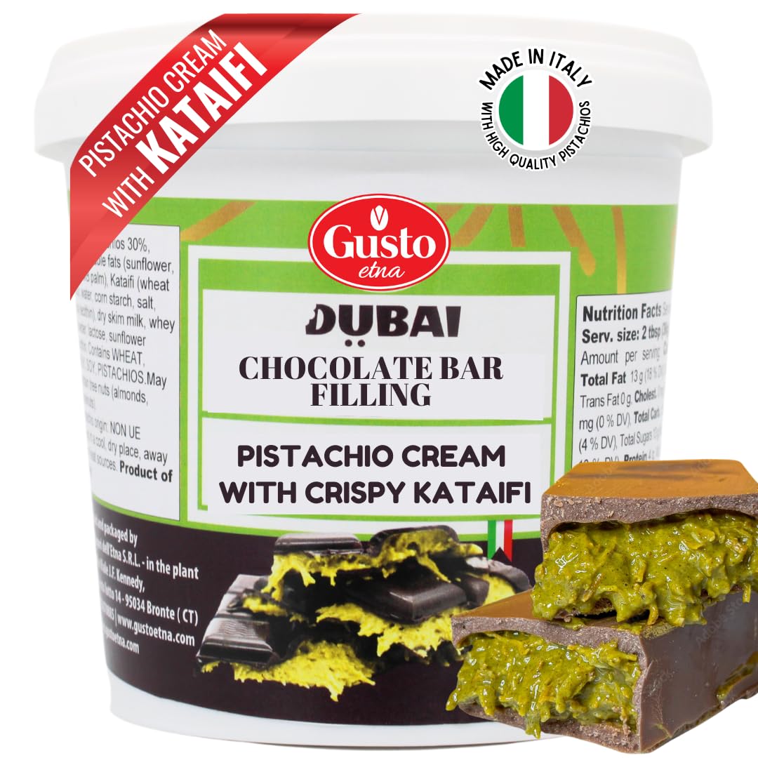 GUSTO ETNA Pistachio Chocolate Bar Filling for Gourmet Desserts