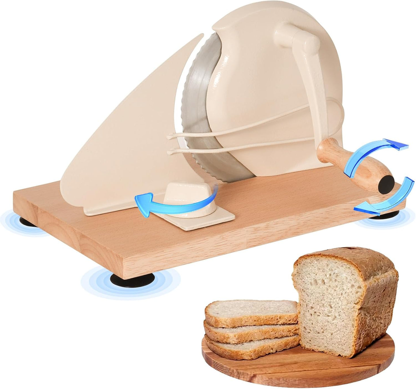 Effortlessly Slice Homemade Bread - Classic Hand Crank Slicer