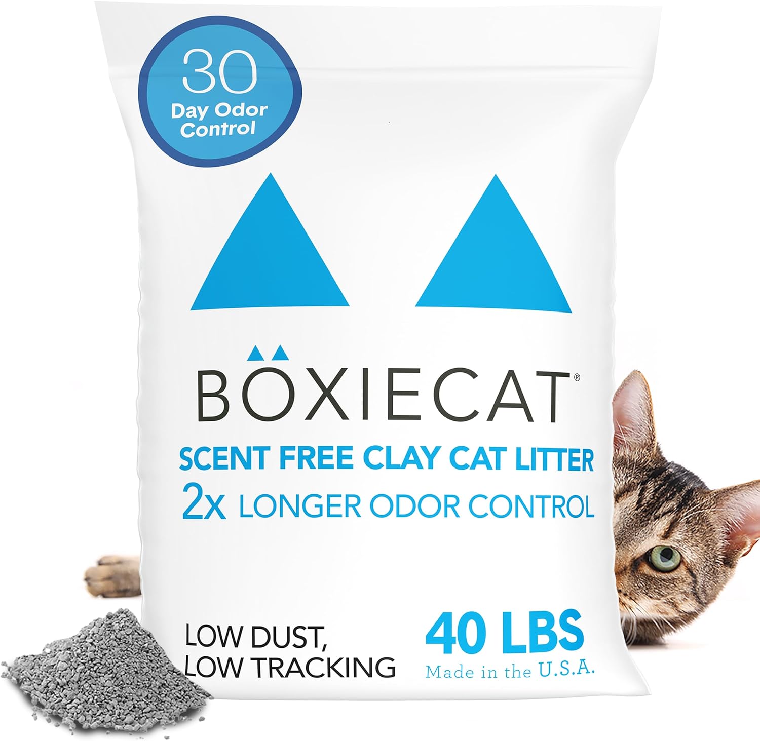 Boxie Unscented 30 Day Odor Control Clumping Clay Cat Litter