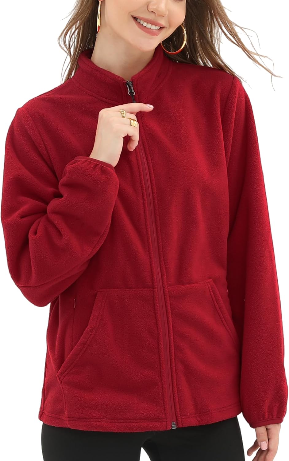 Argstar Women's Fleece Jacket with 6 Pockets for Comfort