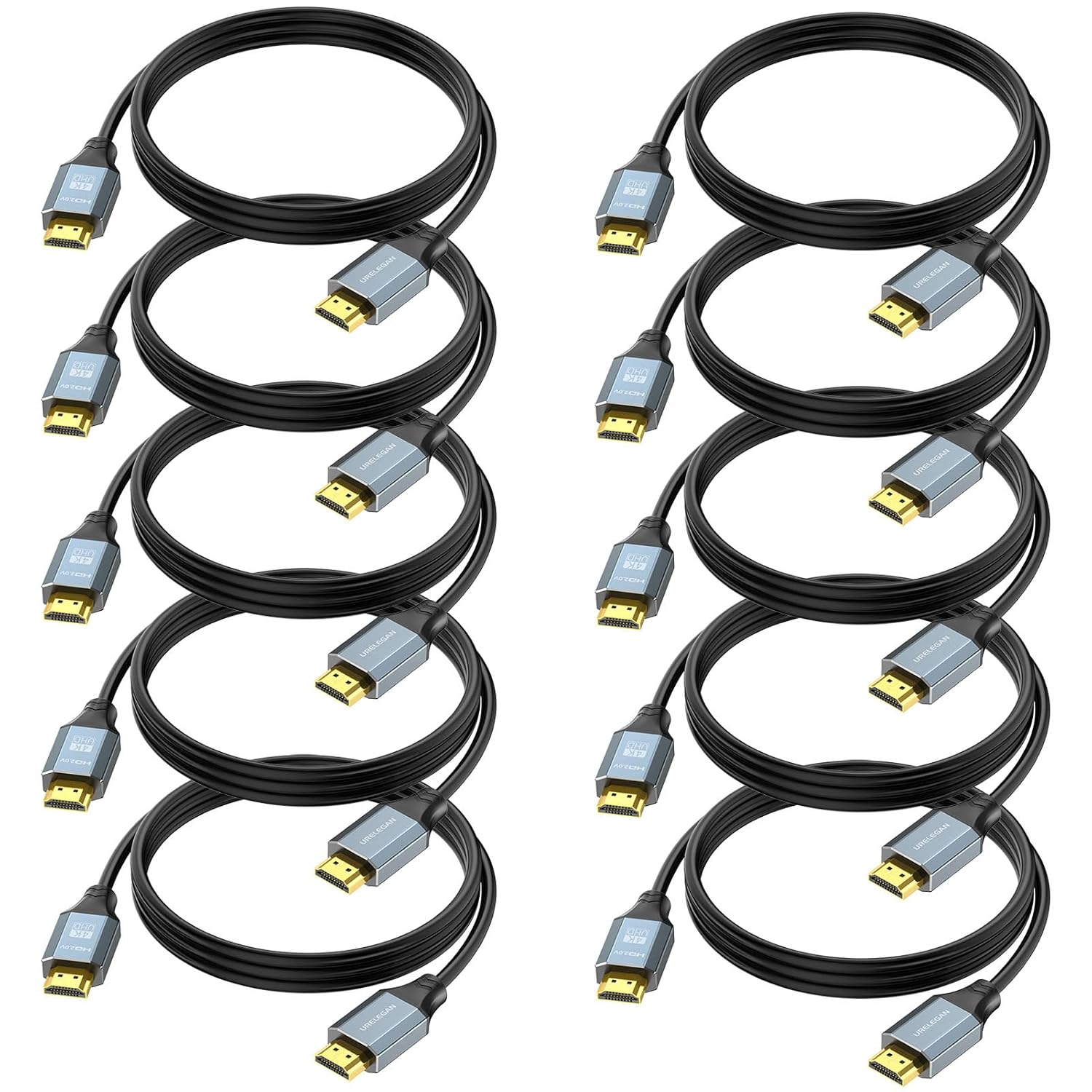 High Speed HDMI Cable 10-Pack for 4K Gaming and Streaming