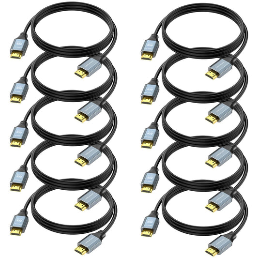 High Speed HDMI Cable 10-Pack for 4K Gaming and Streaming