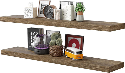 BAMEOS Floating Shelves Set of 2 for Stylish Home Decor