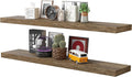 Floating Shelves 40 in Wall Mounted Wooden Shelves Set of 2 - Space