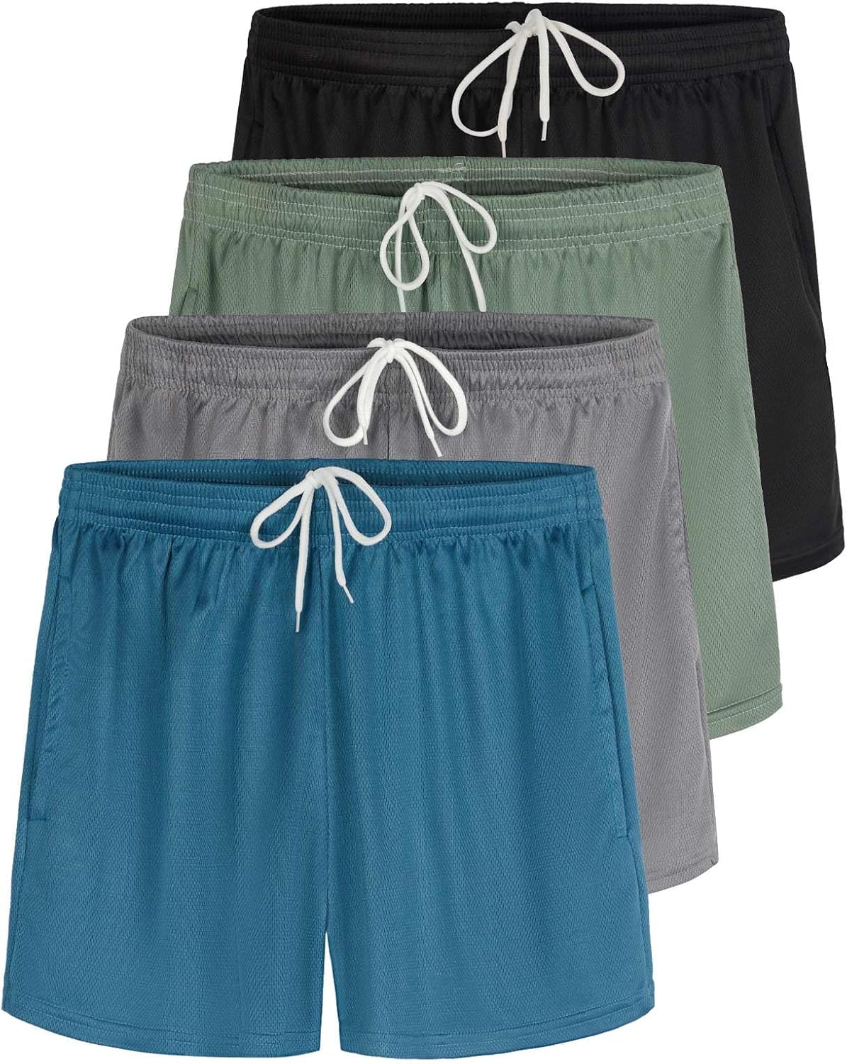Real Essentials Womens Active Athletic Performance Mesh Shorts