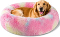 Dog Calming Donut Bed for Small Medium Large Dogs - Cozy Round Plush