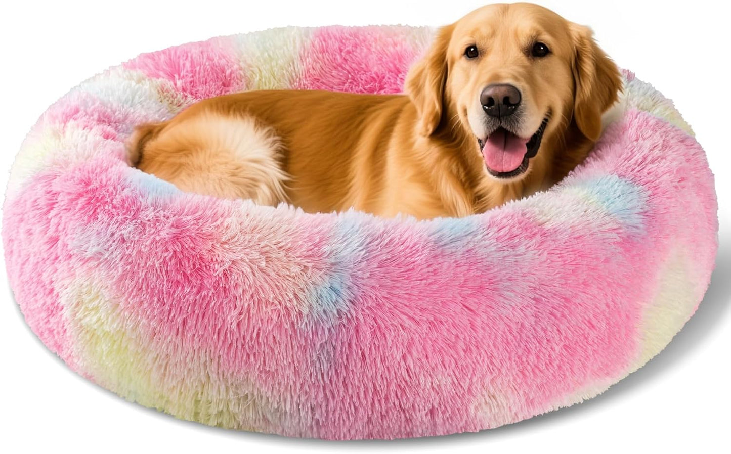 Dog Calming Beds for Small Medium Large Dogs - Cozy Donut Bed